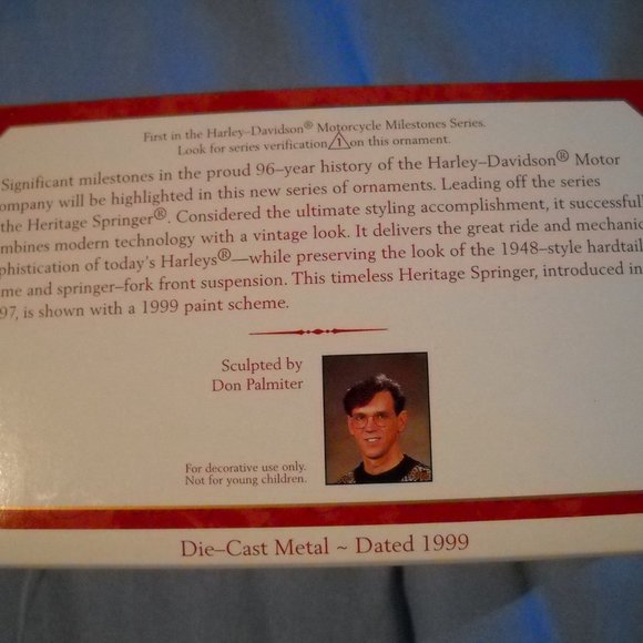 VINTAGE 1999 Hallmark Harley Davidson 1997 Heritage Spring w/1999paint scheme #1 - Picture 5 of 8
